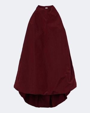 Magda Butrym Neckholder-Top Aus Baumwoll- Und Seidensamt - Rot