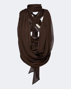 De La Vali Top Isolde Aus Georgette - Braun