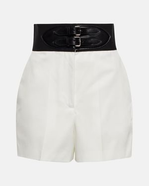 Alaïa Belted High-Rise Shorts - White