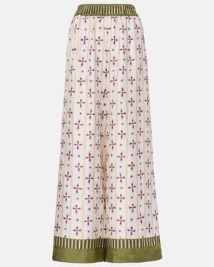 La DoubleJ Eclipse Placee Silk Palazzo Trousers - Multicolour