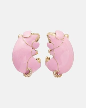 Gucci Clip-Ohrringe Mit Kristallen - Pink