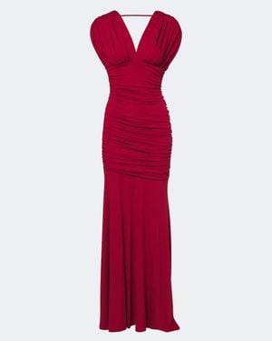 Jonathan Simkhai Norvelle Draped Open-Back Gown - Red
