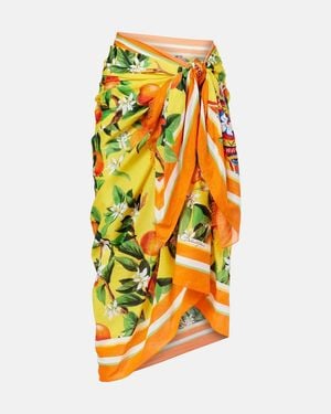 Dolce & Gabbana Printed Cotton Beach Cover-Up - Orange