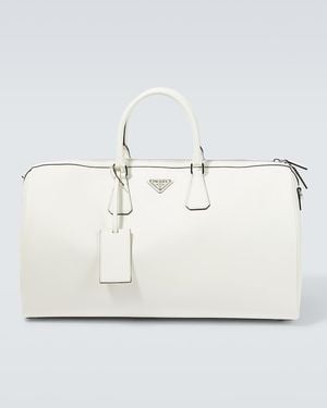 Prada Weekender Aus Saffiano-Leder - Weiß