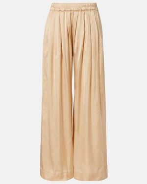 Isabel Marant Nolia Satin Wide-Leg Trousers - Natural