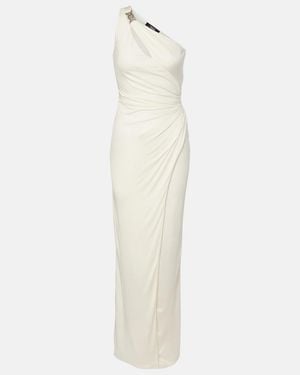Versace Medusa '95 Gathered Jersey Gown - White