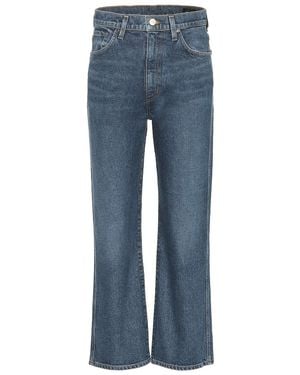 Goldsign High-Rise Cropped Wide-Leg Jeans - Blue