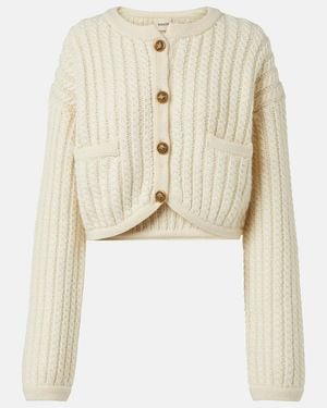 KHAITE Cream Cashmere Blend Balser Cardigan - Natural