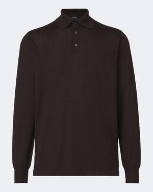 Thom Sweeney Cashmere And Silk Polo Sweater - Black
