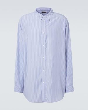 Balenciaga Flowing Pinstripe Oversized Shirt - Blue