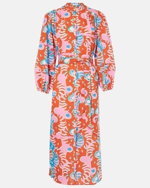 Poupette Cathy Printed Cotton Shirt Dress - Red