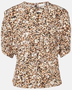 Isabel Marant Karlita Printed Silk-Blend Blouse - Metallic