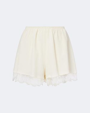 Simone Rocha Lace-Trimmed Satin Shorts - White
