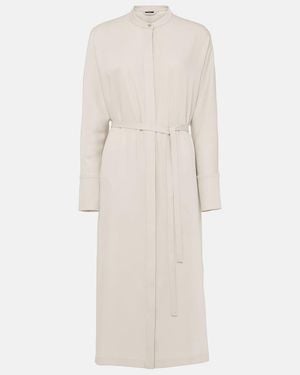 JOSEPH Dada Belted Cady Midi Dress - Natural