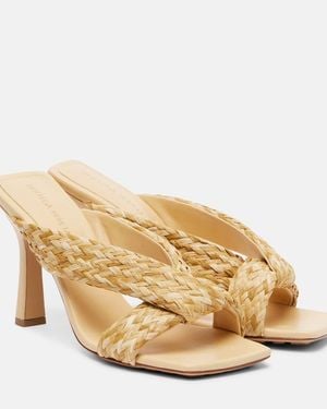 Bottega Veneta Riva Braided Raffia Mules - Natural