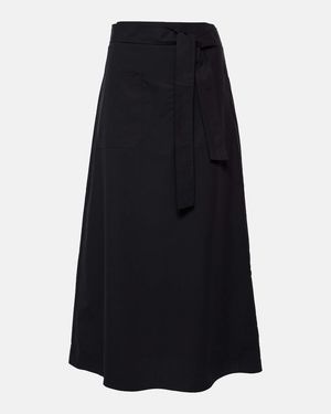 TOTEME Cotton Midi Skirt - Black
