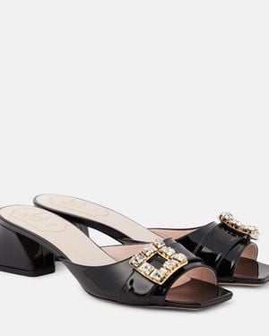 Roger Vivier Verzierte Pantoletten Bikivvv Aus Lackleder - Schwarz