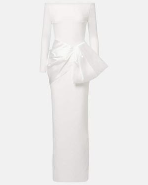 Solace London Kori Satin-Trimmed Gown - White