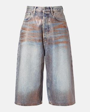 Acne Studios Culottes De Denim Revestido - Azul