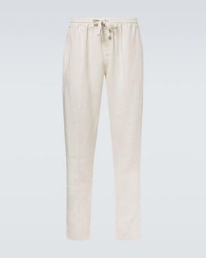 Fedeli Bonifacio Linen Tapered Trousers - White