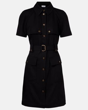 Burberry Belted Wool Shirt Dress - Black