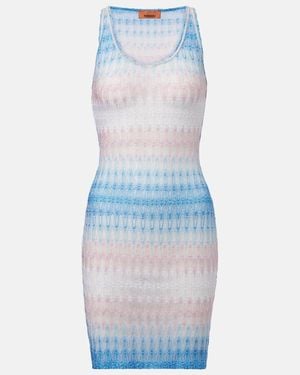 Missoni Zigzag Ombre Lame Minidress - Blue