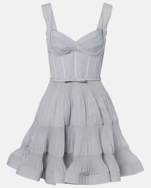 Zimmermann Pleated Bustier Minidress - Grey