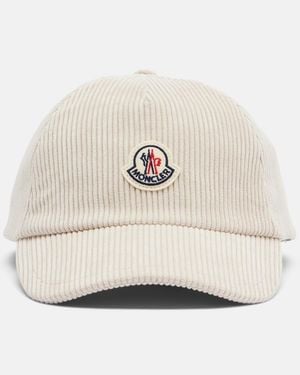 Moncler Logo Corduroy Baseball Cap - Natural