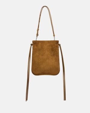 Phoebe Philo Gig Pouch Suede Shoulder Bag - White