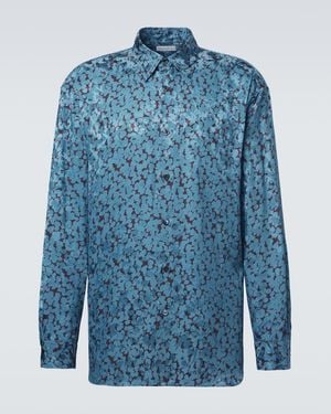 Dries Van Noten Printed Satin Shirt - Blue