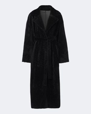 Arma Rien Reversible Shearling Wrap Coat - Black