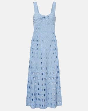 Jonathan Simkhai Christina Open-Knit Midi Dress - Blue