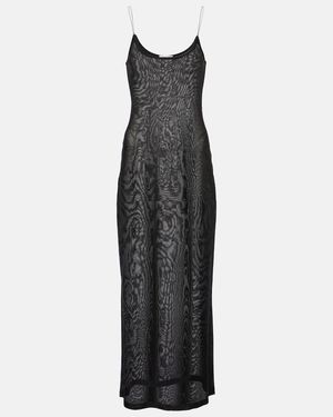 Alaïa Sheer Knitted Midi Dress - Black