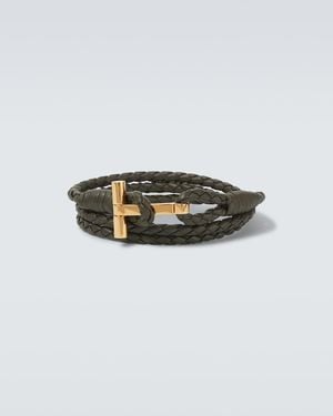 Tom Ford Armband T Aus Leder - Weiß