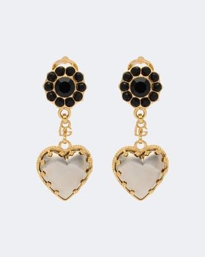 Dolce & Gabbana Orecchini Pendenti Sacro Cuore - Metallizzato