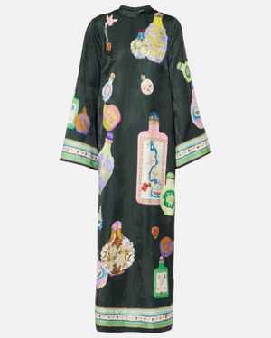 ALÉMAIS Royal Jacquard Midi Dress - Green