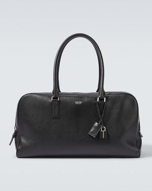 Tom Ford Logo Leather Duffel Bag - Black