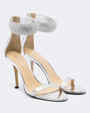 Mach & Mach She's A Lady Embellished Leather Sandals - White