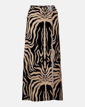 Johanna Ortiz Printed Midi Skirt - Black