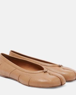 Maison Margiela Tabi Leather Ballet Flats - Brown