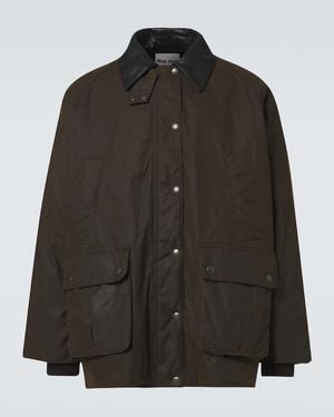 Miu Miu Leather-Trimmed Cotton Canvas Blouson - Black