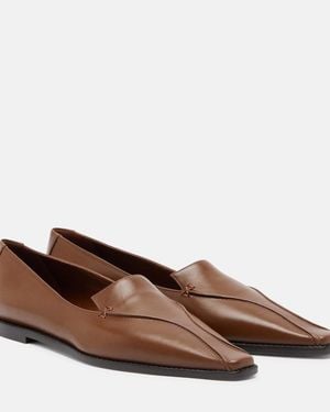 Manolo Blahnik Cleofe Leather Loafers - Brown