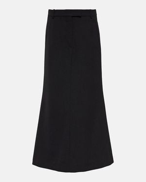 Acne Studios Falda Larga De Mezcla De Lana - Negro