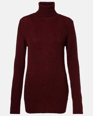 Dries Van Noten Rollkragenpullover Aus Rippstrick - Lila