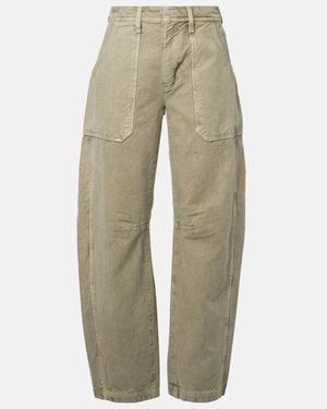 SLVRLAKE Denim Rookie Cotton Barrel-Leg Cargo Trousers - Natural
