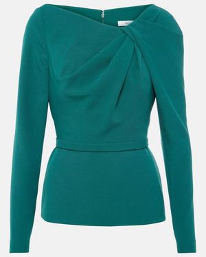 Safiyaa Manya Gathered Crepe Top - Green