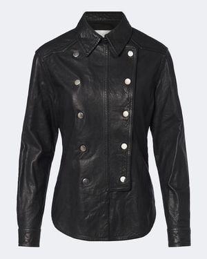Isabel Marant Valdy Leather Shirt - Black