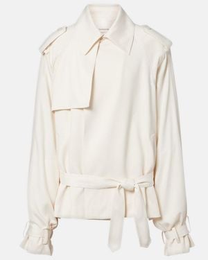 Frankie Shop Elva Cropped Trench Coat - Natural