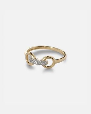STONE AND STRAND Bridle 14Kt Ring With Diamonds - White