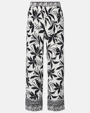 Velvet Claudia Printed Palazzo Trousers - White